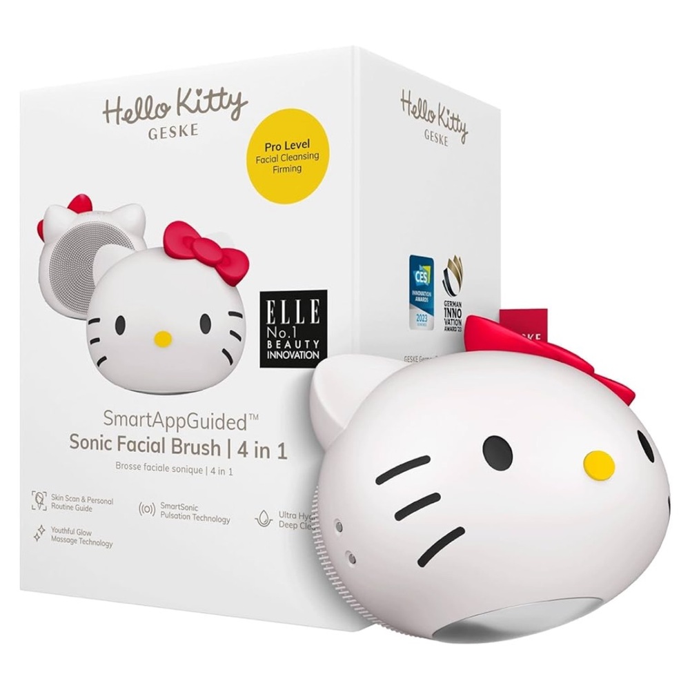 NWT Hello Kitty Geske SmartApp Guided Sonic Facial Brush 4 in 1 Pro Level